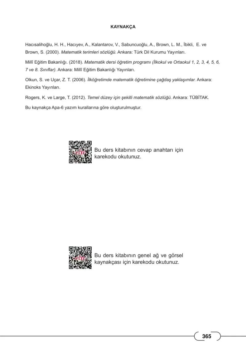 8. Sınıf Matematik Ders Kitabı Cevapları Meb Yayınları Sayfa 365