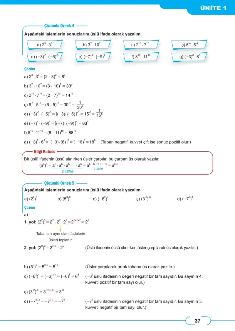 8. Sınıf Matematik Ders Kitabı Cevapları Meb Yayınları Sayfa 37