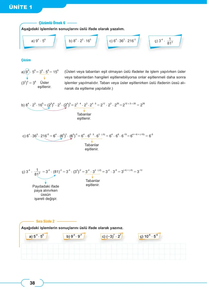 8. Sınıf Matematik Ders Kitabı Cevapları Meb Yayınları Sayfa 38