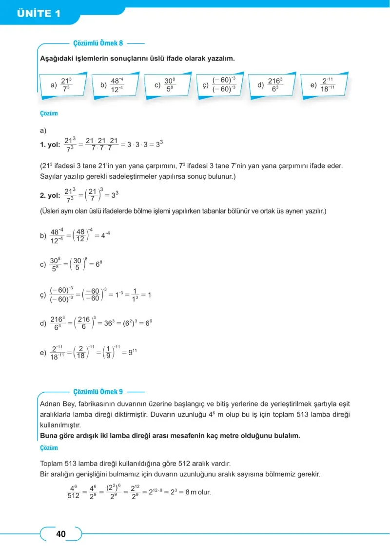 8. Sınıf Matematik Ders Kitabı Cevapları Meb Yayınları Sayfa 40