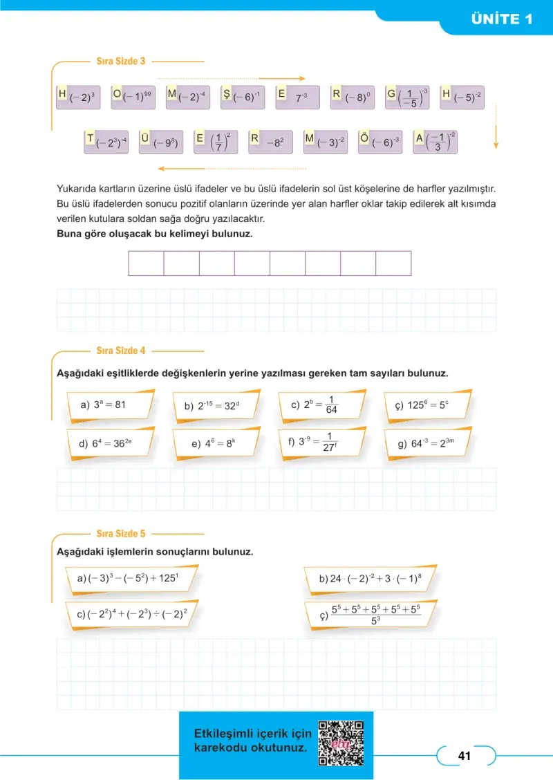 8. Sınıf Matematik Ders Kitabı Cevapları Meb Yayınları Sayfa 41