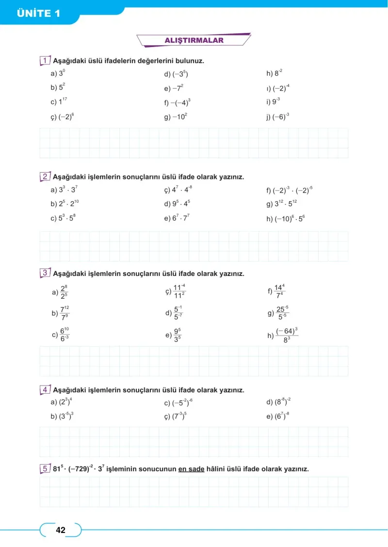 8. Sınıf Matematik Ders Kitabı Cevapları Meb Yayınları Sayfa 42