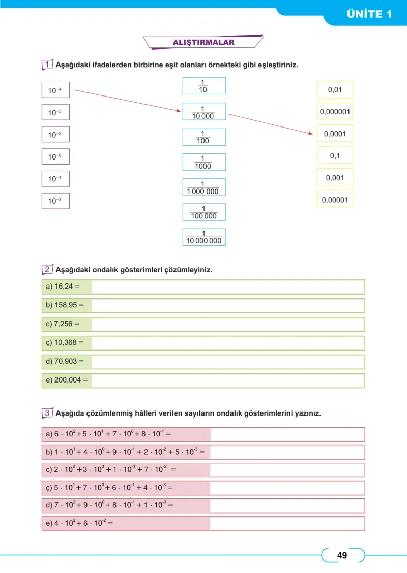 8. Sınıf Matematik Ders Kitabı Cevapları Meb Yayınları Sayfa 49