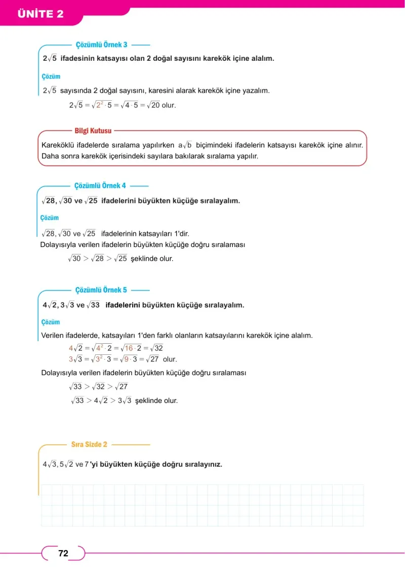 8. Sınıf Matematik Ders Kitabı Cevapları Meb Yayınları Sayfa 72