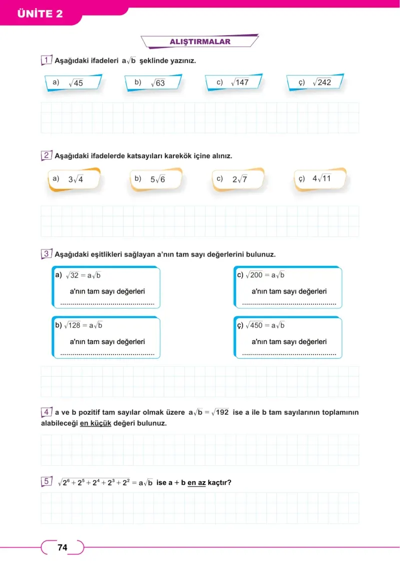 8. Sınıf Matematik Ders Kitabı Cevapları Meb Yayınları Sayfa 74
