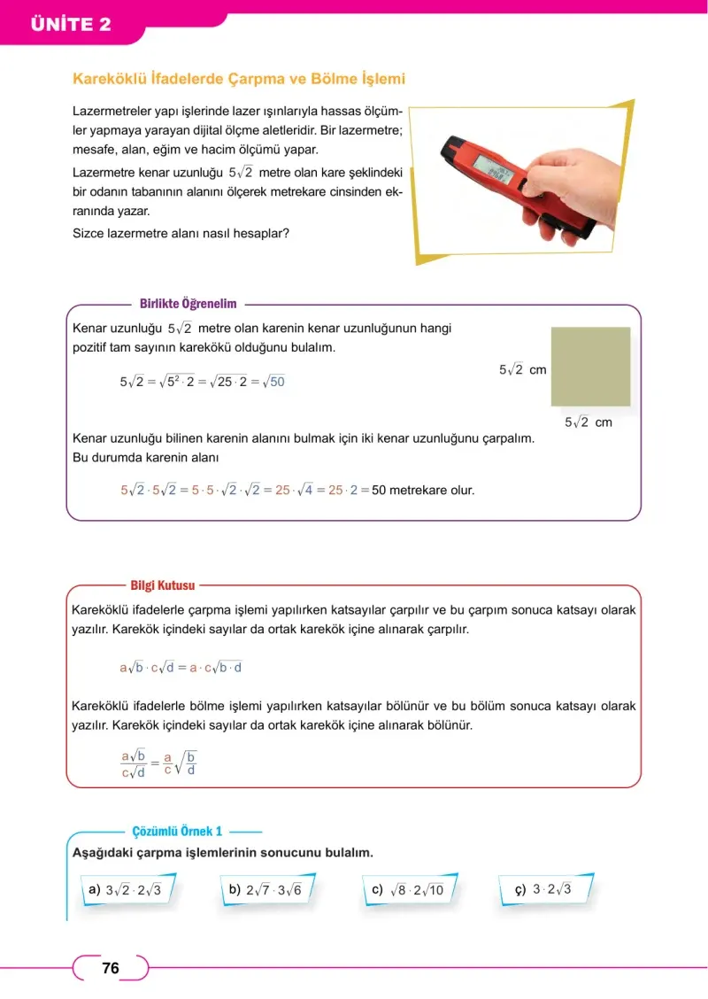 8. Sınıf Matematik Ders Kitabı Cevapları Meb Yayınları Sayfa 76