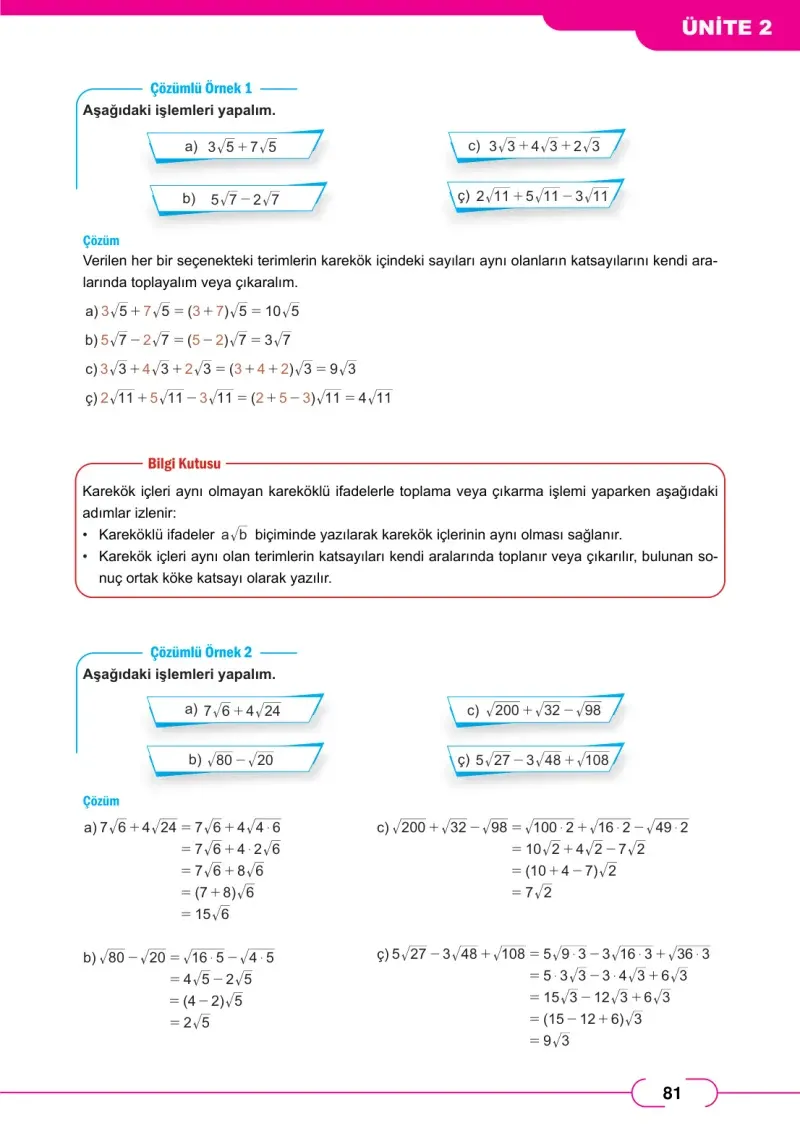 8. Sınıf Matematik Ders Kitabı Cevapları Meb Yayınları Sayfa 81