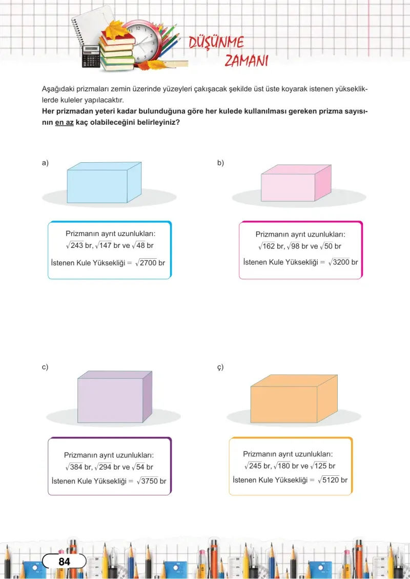 8. Sınıf Matematik Ders Kitabı Cevapları Meb Yayınları Sayfa 84