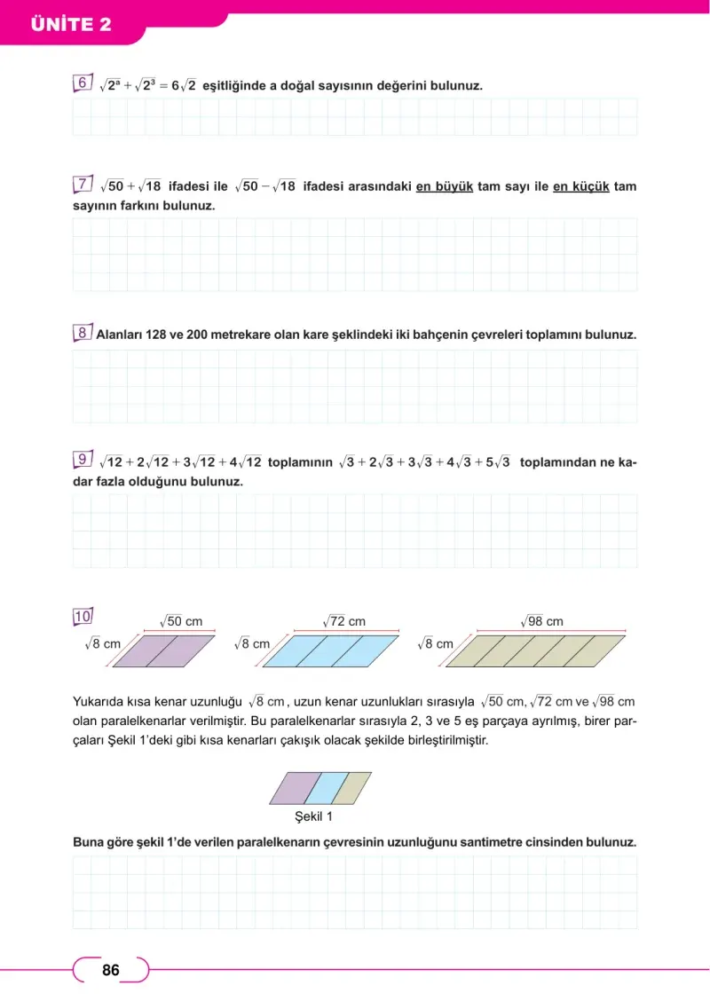 8. Sınıf Matematik Ders Kitabı Cevapları Meb Yayınları Sayfa 86