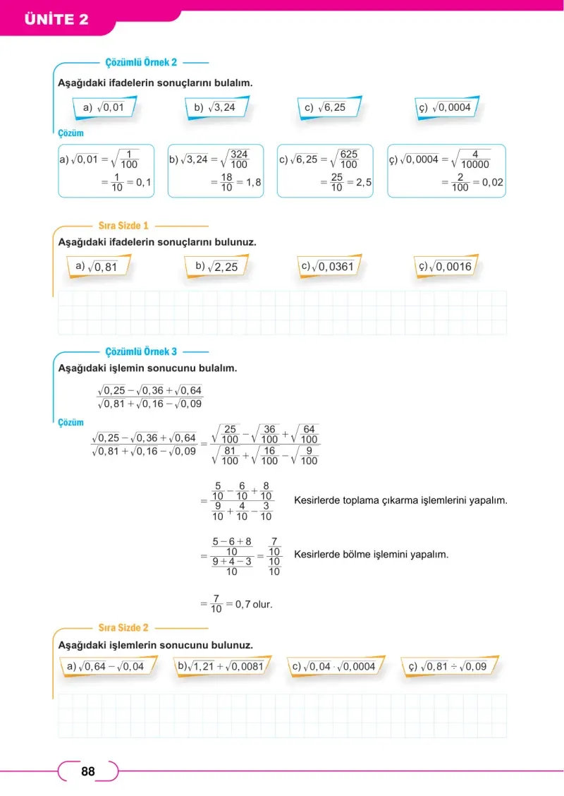8. Sınıf Matematik Ders Kitabı Cevapları Meb Yayınları Sayfa 88