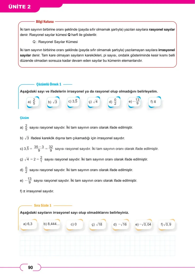 8. Sınıf Matematik Ders Kitabı Cevapları Meb Yayınları Sayfa 90