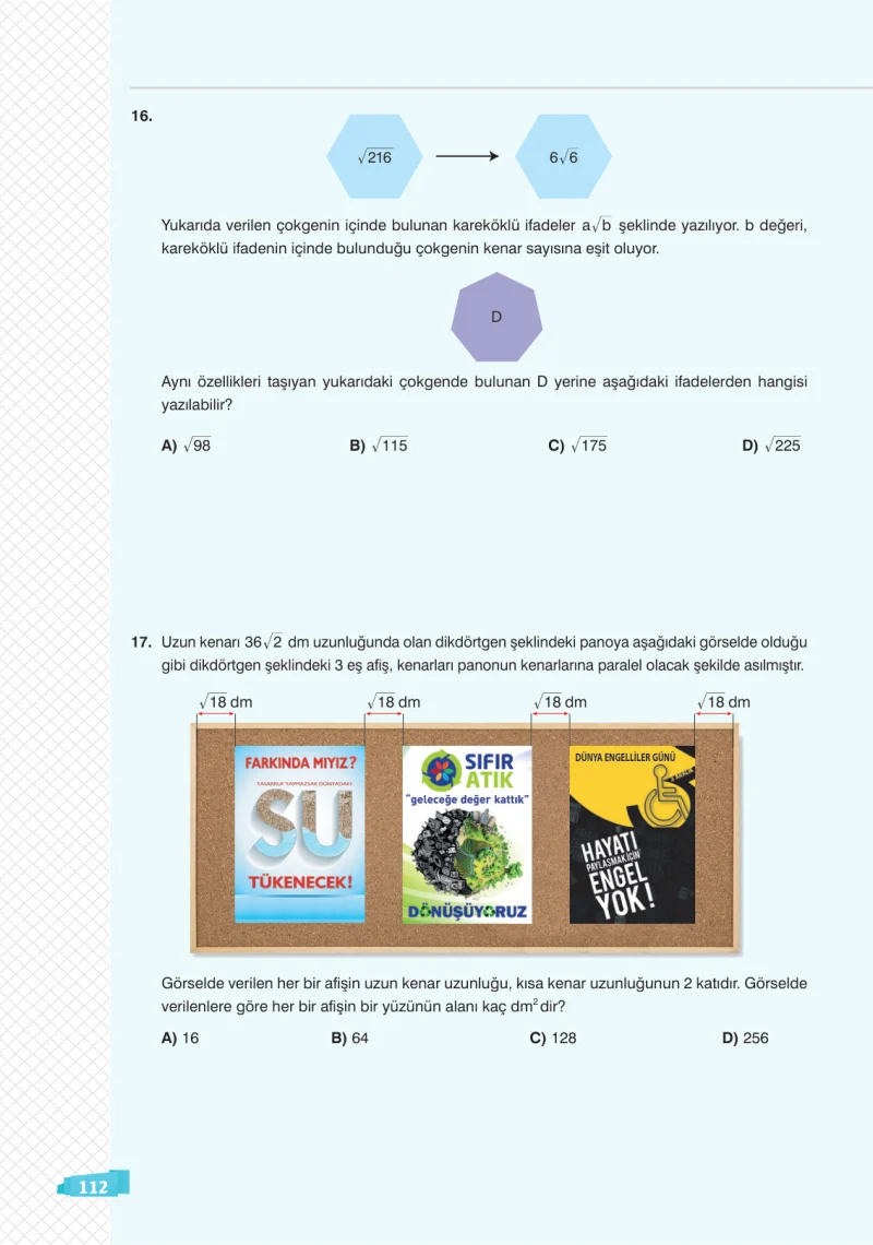 8. Sınıf Matematik Ders Kitabı Cevapları Sonuç Yayınları Sayfa 112