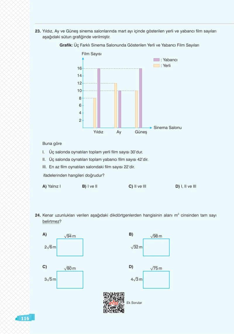 8. Sınıf Matematik Ders Kitabı Cevapları Sonuç Yayınları Sayfa 116