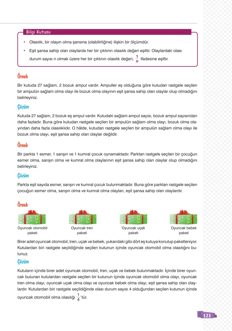 8. Sınıf Matematik Ders Kitabı Cevapları Sonuç Yayınları Sayfa 121