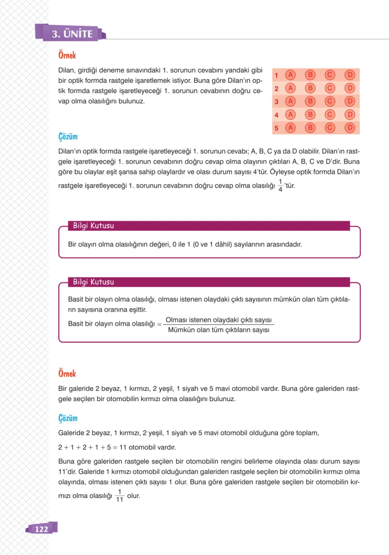 8. Sınıf Matematik Ders Kitabı Cevapları Sonuç Yayınları Sayfa 122