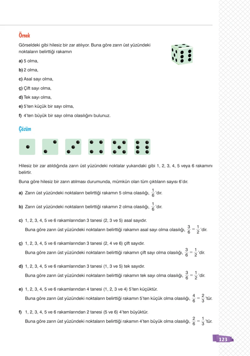 8. Sınıf Matematik Ders Kitabı Cevapları Sonuç Yayınları Sayfa 123