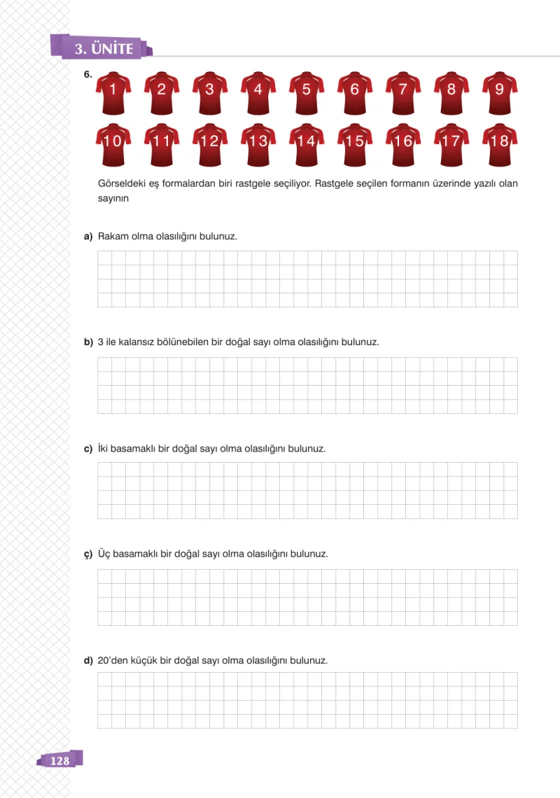 8. Sınıf Matematik Ders Kitabı Cevapları Sonuç Yayınları Sayfa 128