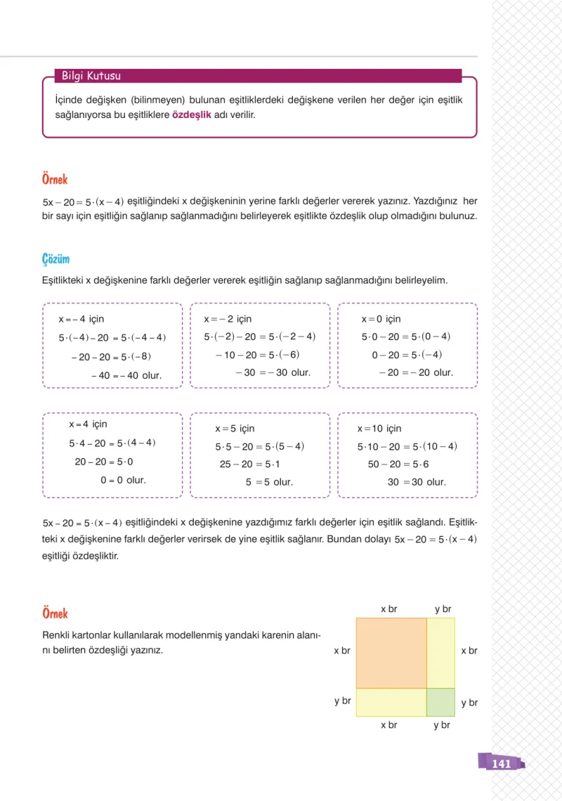 8. Sınıf Matematik Ders Kitabı Cevapları Sonuç Yayınları Sayfa 141