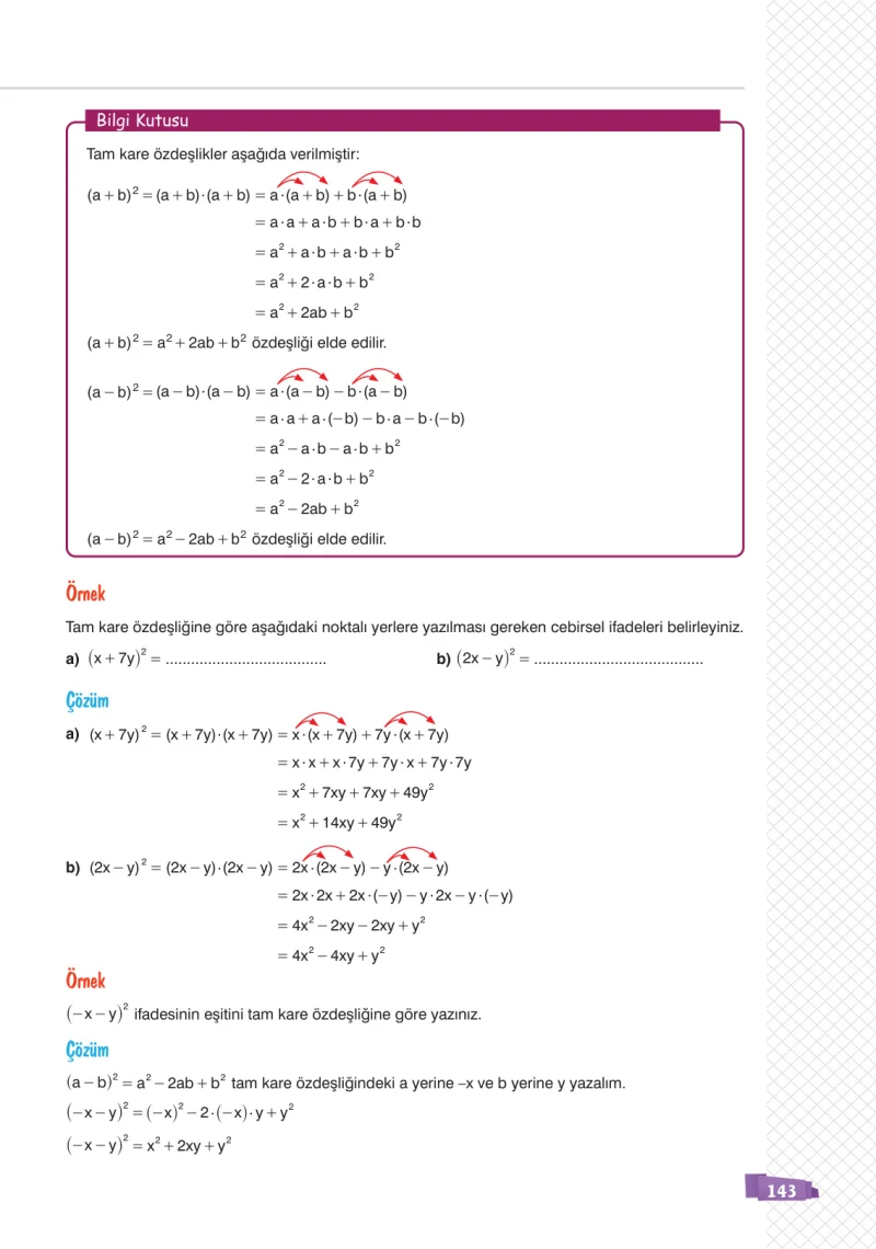 8. Sınıf Matematik Ders Kitabı Cevapları Sonuç Yayınları Sayfa 143