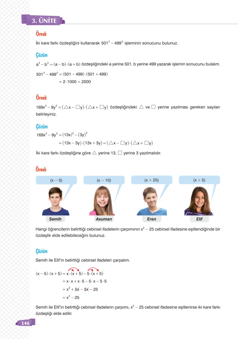 8. Sınıf Matematik Ders Kitabı Cevapları Sonuç Yayınları Sayfa 146