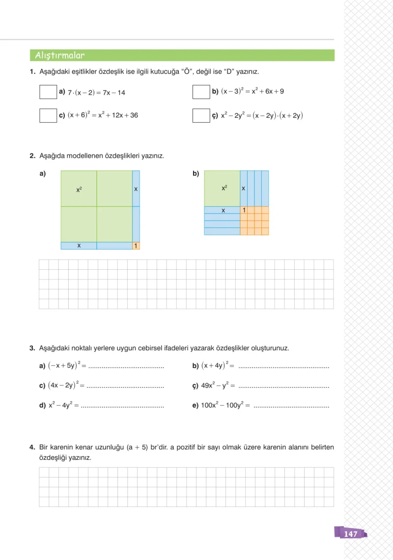 8. Sınıf Matematik Ders Kitabı Cevapları Sonuç Yayınları Sayfa 147