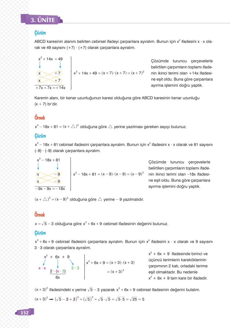 8. Sınıf Matematik Ders Kitabı Cevapları Sonuç Yayınları Sayfa 152