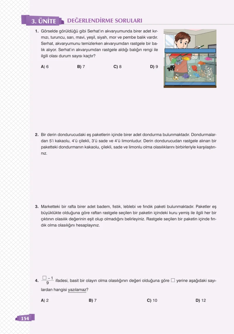 8. Sınıf Matematik Ders Kitabı Cevapları Sonuç Yayınları Sayfa 154