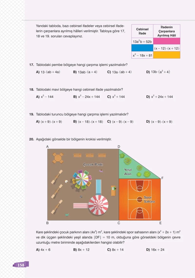 8. Sınıf Matematik Ders Kitabı Cevapları Sonuç Yayınları Sayfa 158