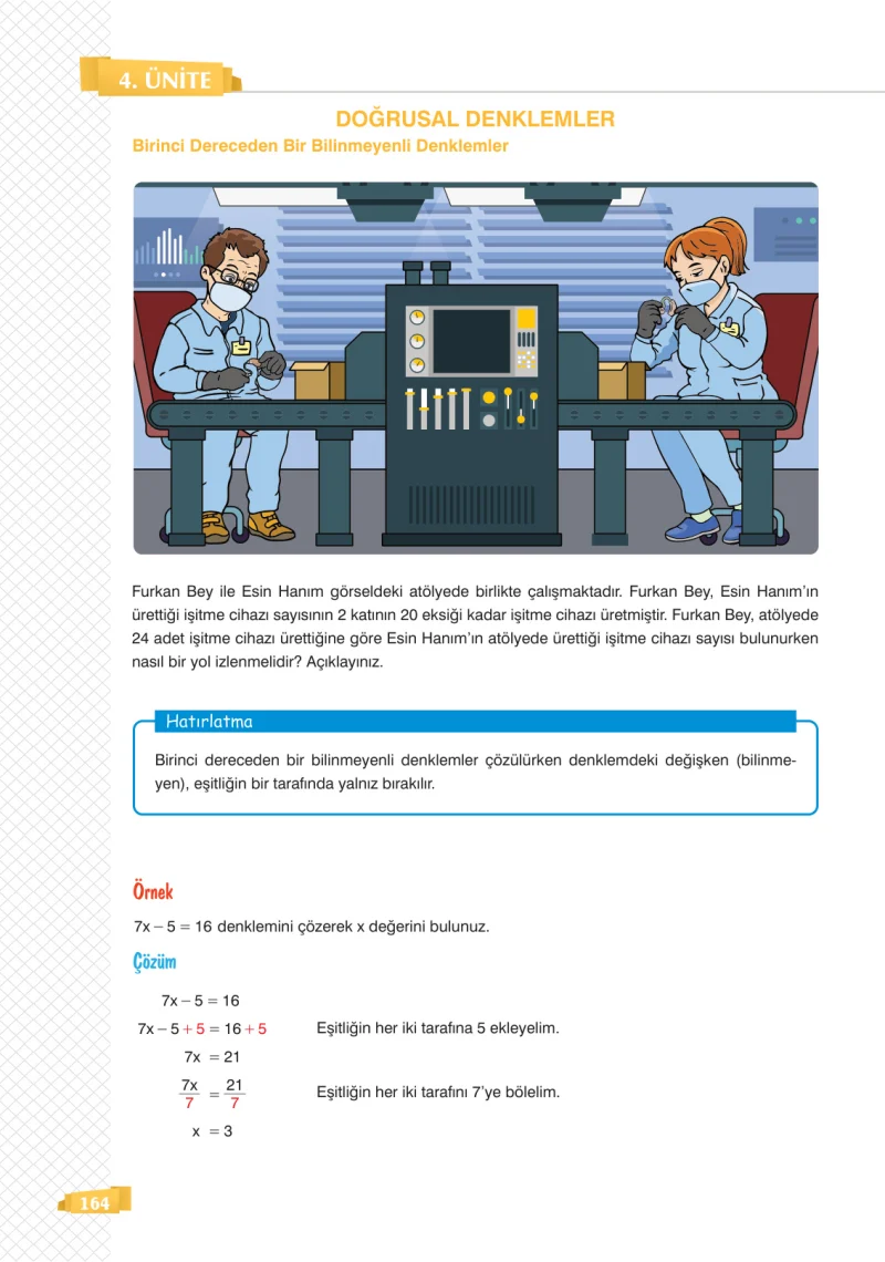 8. Sınıf Matematik Ders Kitabı Cevapları Sonuç Yayınları Sayfa 164