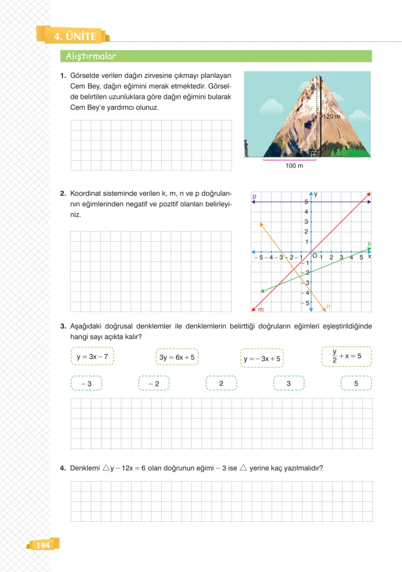8. Sınıf Matematik Ders Kitabı Cevapları Sonuç Yayınları Sayfa 194