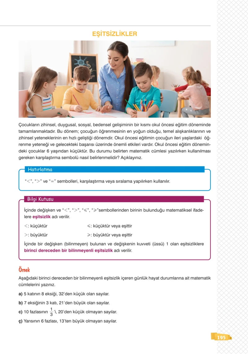 8. Sınıf Matematik Ders Kitabı Cevapları Sonuç Yayınları Sayfa 195