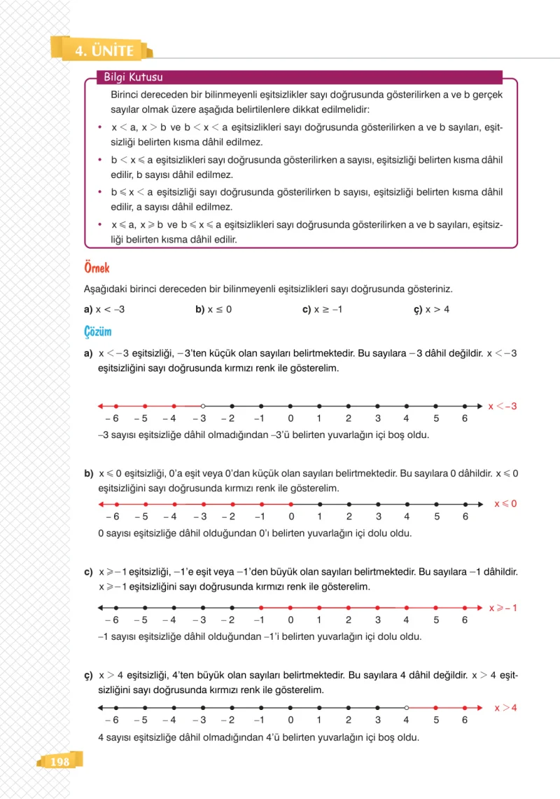 8. Sınıf Matematik Ders Kitabı Cevapları Sonuç Yayınları Sayfa 198