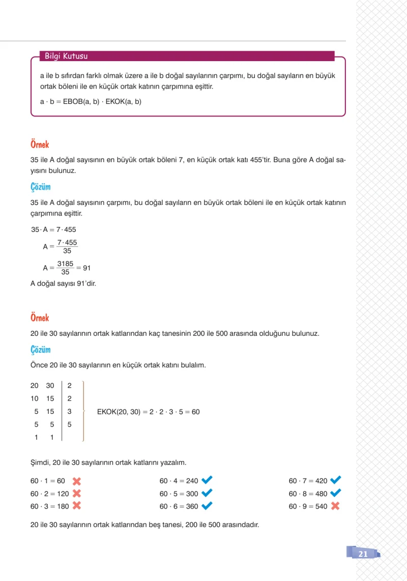 8. Sınıf Matematik Ders Kitabı Cevapları Sonuç Yayınları Sayfa 21