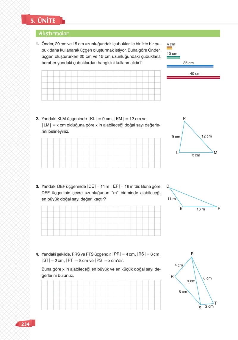 8. Sınıf Matematik Ders Kitabı Cevapları Sonuç Yayınları Sayfa 234