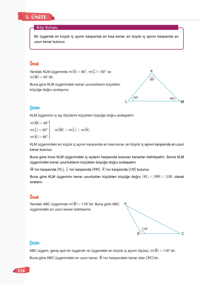 8. Sınıf Matematik Ders Kitabı Cevapları Sonuç Yayınları Sayfa 236