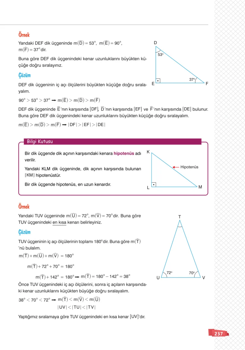 8. Sınıf Matematik Ders Kitabı Cevapları Sonuç Yayınları Sayfa 237