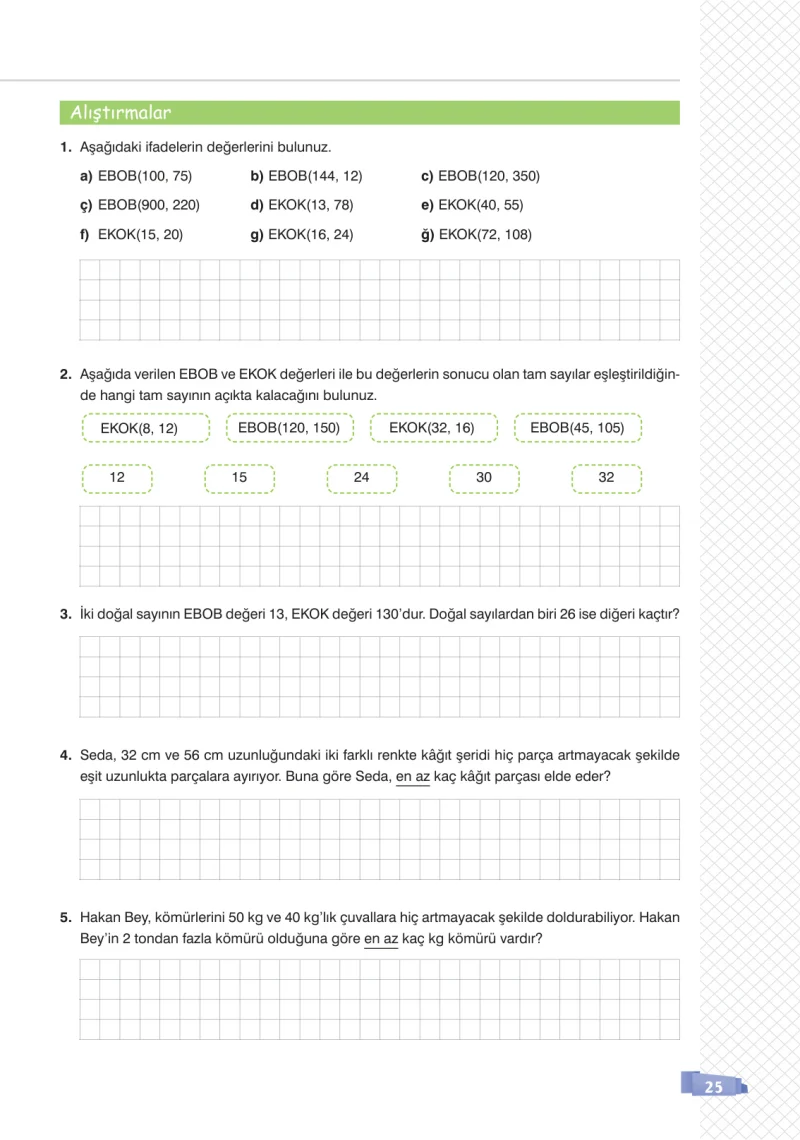8. Sınıf Matematik Ders Kitabı Cevapları Sonuç Yayınları Sayfa 25