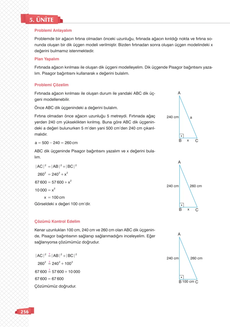 8. Sınıf Matematik Ders Kitabı Cevapları Sonuç Yayınları Sayfa 256
