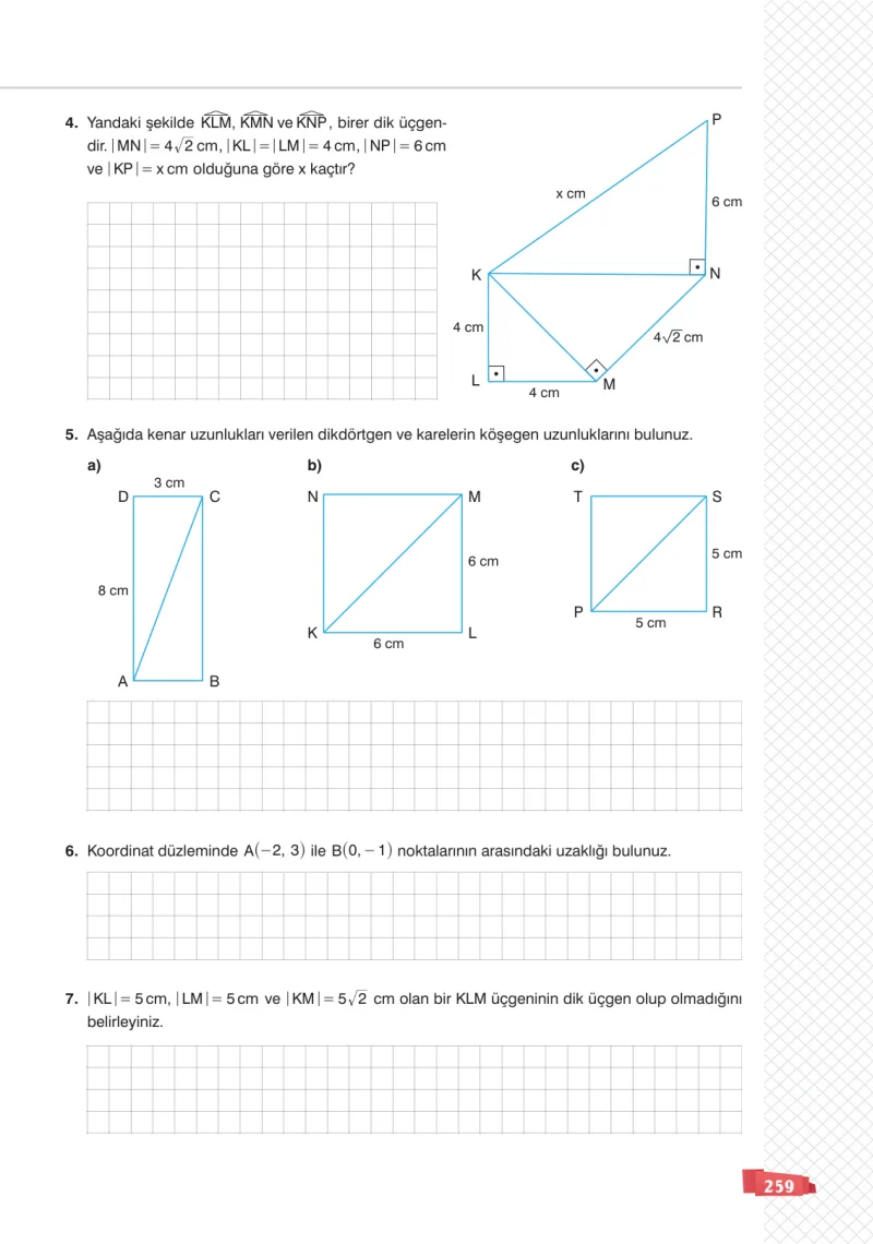 8. Sınıf Matematik Ders Kitabı Cevapları Sonuç Yayınları Sayfa 259