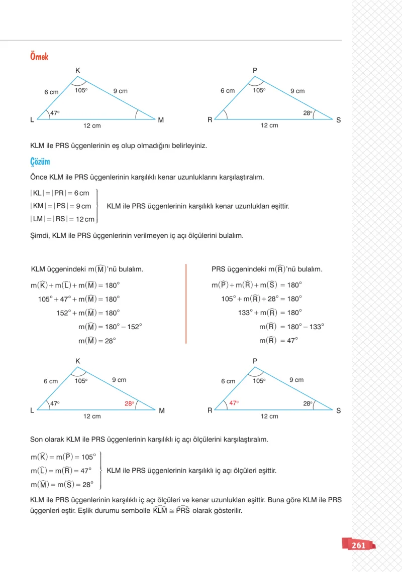 8. Sınıf Matematik Ders Kitabı Cevapları Sonuç Yayınları Sayfa 261