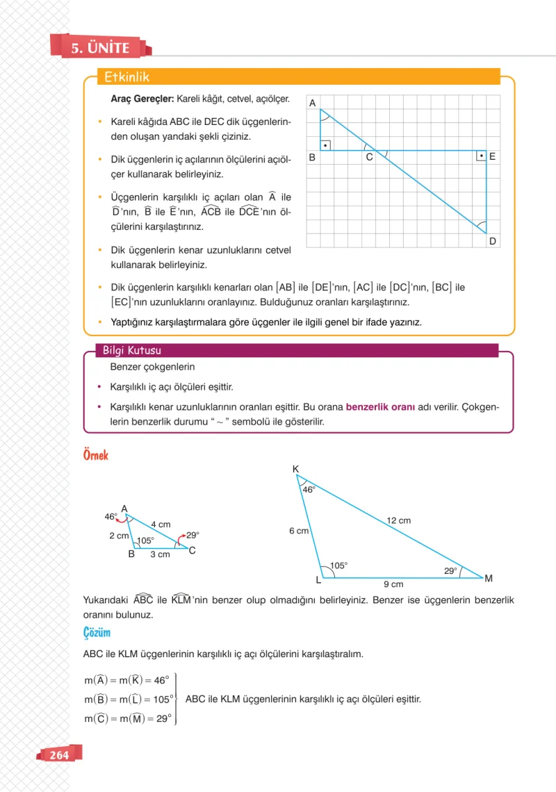 8. Sınıf Matematik Ders Kitabı Cevapları Sonuç Yayınları Sayfa 264