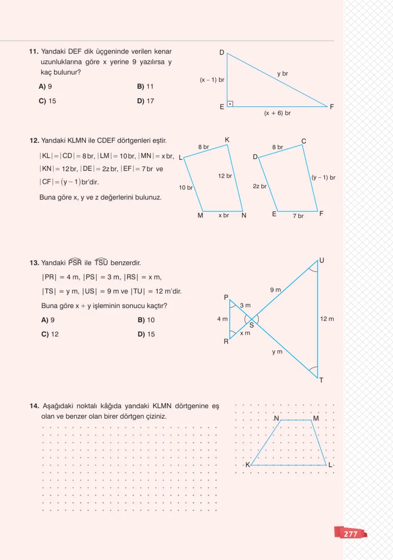 8. Sınıf Matematik Ders Kitabı Cevapları Sonuç Yayınları Sayfa 277