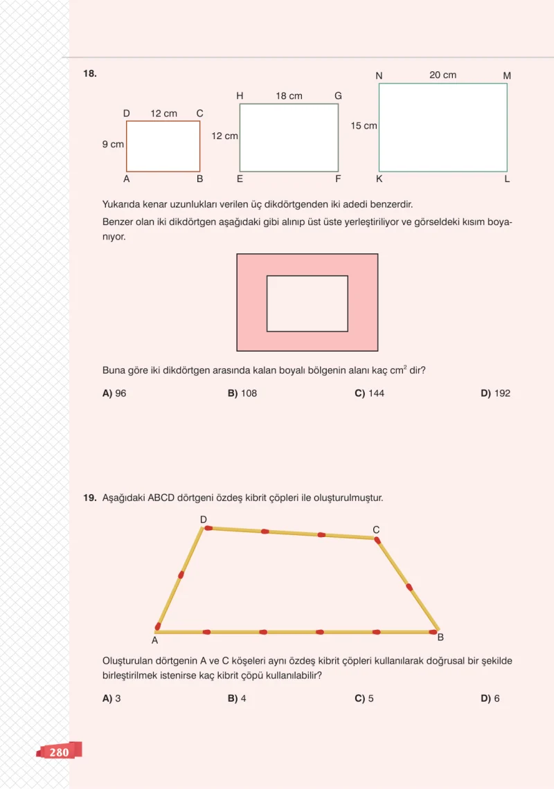 8. Sınıf Matematik Ders Kitabı Cevapları Sonuç Yayınları Sayfa 280