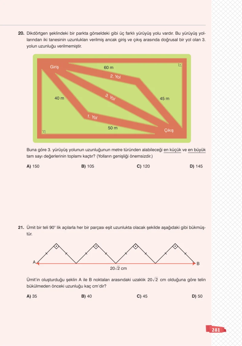 8. Sınıf Matematik Ders Kitabı Cevapları Sonuç Yayınları Sayfa 281