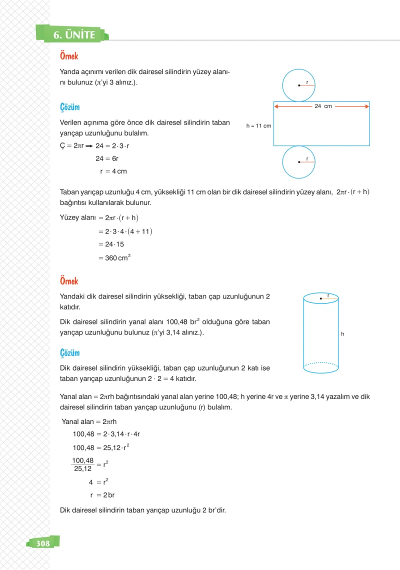 8. Sınıf Matematik Ders Kitabı Cevapları Sonuç Yayınları Sayfa 308