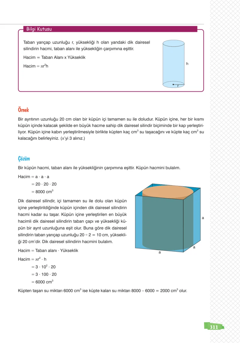 8. Sınıf Matematik Ders Kitabı Cevapları Sonuç Yayınları Sayfa 311