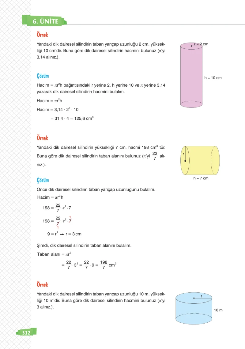 8. Sınıf Matematik Ders Kitabı Cevapları Sonuç Yayınları Sayfa 312
