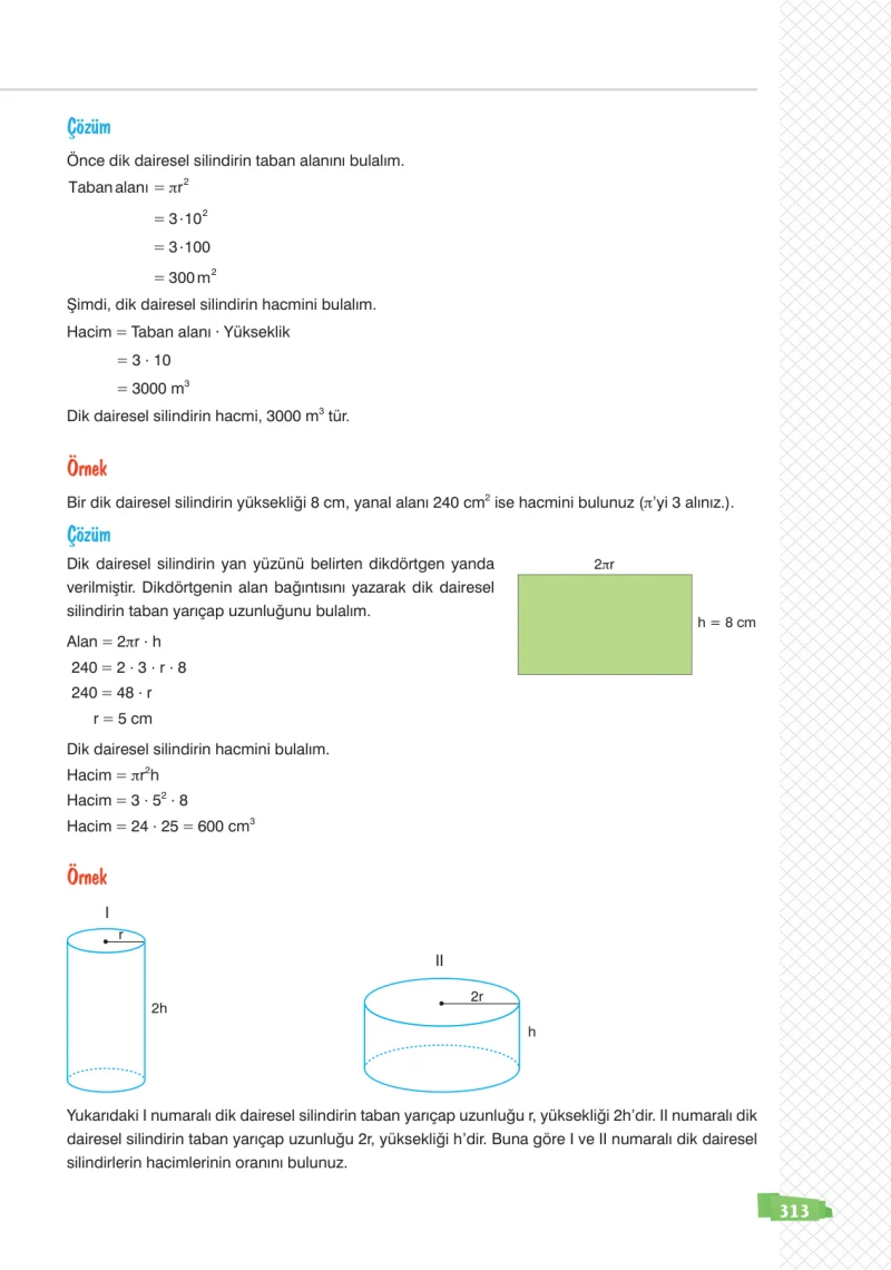 8. Sınıf Matematik Ders Kitabı Cevapları Sonuç Yayınları Sayfa 313