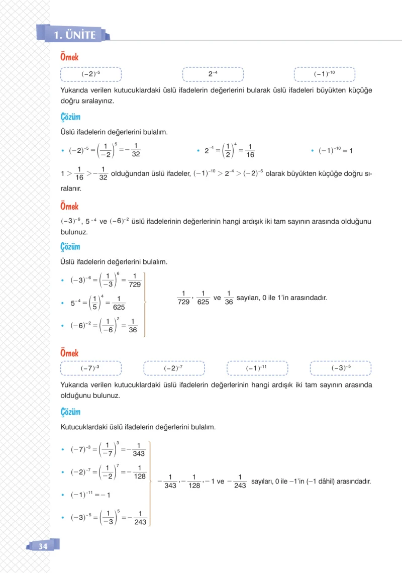 8. Sınıf Matematik Ders Kitabı Cevapları Sonuç Yayınları Sayfa 34
