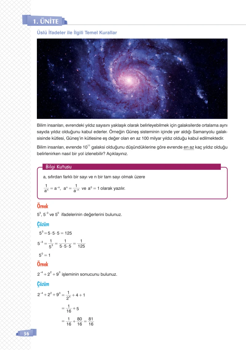 8. Sınıf Matematik Ders Kitabı Cevapları Sonuç Yayınları Sayfa 36